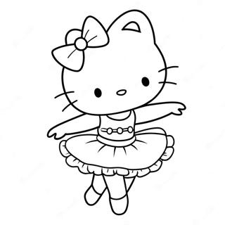 Pagina Para Colorir Da Elegante Pose Da Bailarina Hello Kitty 122658 57140