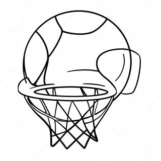 Pagina Para Colorir De Aro De Basquete Colorido Com Bola 122760-57214