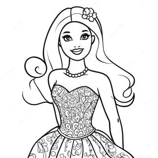 Pagina Para Colorir Da Bibble Barbie Em Vestido Brilhante 122942-57358