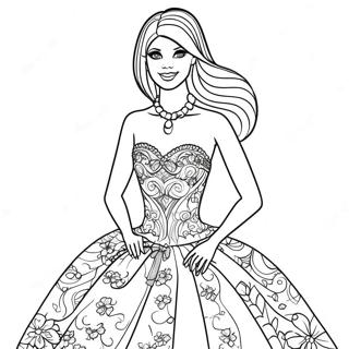 Pagina Para Colorir Da Bibble Barbie Em Vestido Brilhante 122942-57360