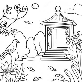 Pagina Para Colorir Jardim Chinoiserie Com Passaros 123020 57423