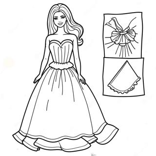 Vestido Da Barbie Páginas Para Colorir