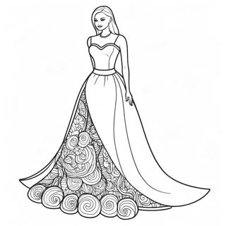 Pagina Para Colorir Do Vestido Elegante Da Barbie 123353-57673