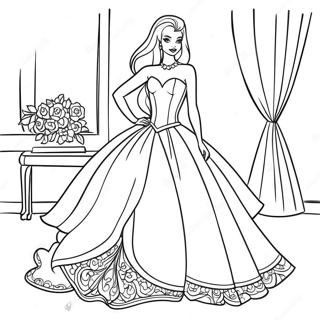 Pagina Para Colorir Do Vestido Elegante Da Barbie 123353-57674