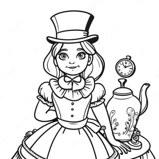 Alice No País Das Maravilhas Steampunk Páginas Para Colorir