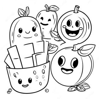 Pagina Para Colorir De Rostos Brilhantes E Sorridentes Comendo Saudavel 123844-58061