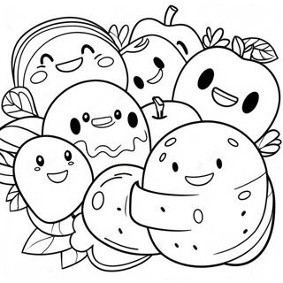 Pagina Para Colorir De Rostos Brilhantes E Sorridentes Comendo Saudavel 123844-58063