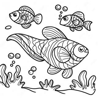 Pagina Para Colorir De Peixes Coloridos Nadando No Oceano 123868-58075