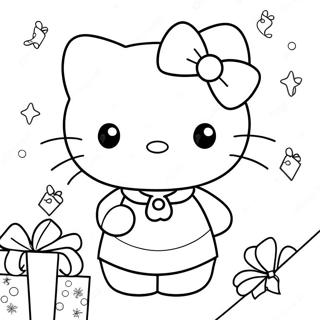 Feliz Natal Hello Kitty Páginas Para Colorir