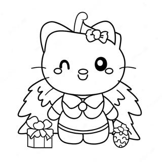 Pagina Para Colorir De Hello Kitty Fofa Com Arvore De Natal 124122 58276