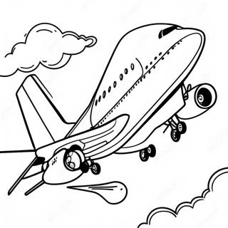 Pagina Para Colorir De Aviao 747 Colorido Em Voo 124174-58313