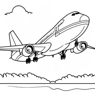 Pagina Para Colorir De Aviao 747 Colorido Em Voo 124174-58314