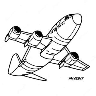 Pagina Para Colorir De Aviao 747 Colorido Em Voo 124174-58406