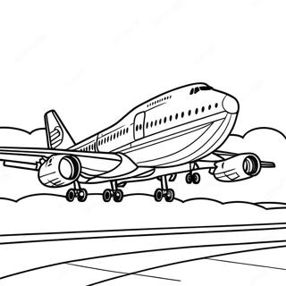 Pagina Para Colorir De Aviao 747 Detalhado Em Vista Lateral 124175-58317