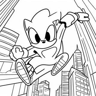 Pagina Para Colorir Do Sonic Homem Aranha Balancando Pela Cidade 124278-58485