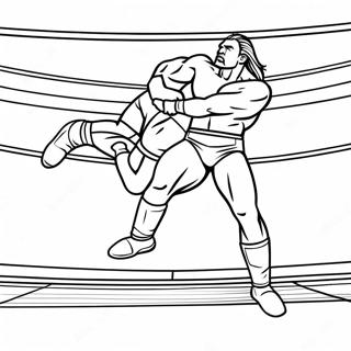 Pagina Para Colorir Do Lutador Da Wwe Pulando Sobre O Oponente 124741-58847