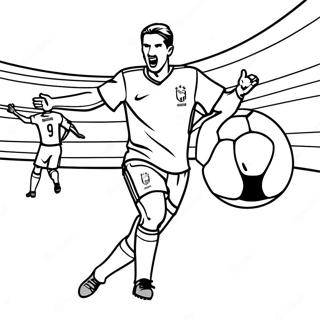 Pagina Para Colorir De Um Empolgante Jogo Da Copa Do Mundo De Futebol 124767-58866