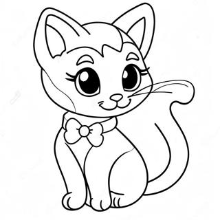 Gato Valentine Páginas Para Colorir