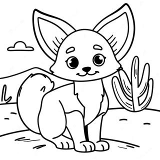 Pagina Para Colorir De Raposa Fennec Fofa No Deserto 125024-59065