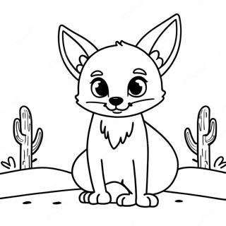 Pagina Para Colorir De Raposa Fennec Fofa No Deserto 125024-59066