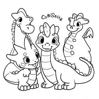 Dragao Amigavel Com Amigos Pagina Para Colorir 125104-59133