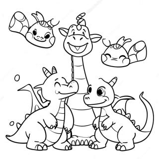 Dragao Amigavel Com Amigos Pagina Para Colorir 125104-59135