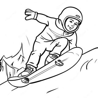 Pagina Para Colorir Do Snowboarder Legal Em Acao 125308-59285