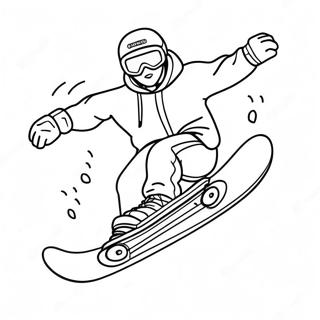 Pagina Para Colorir Do Snowboarder Legal Em Acao 125308-59286