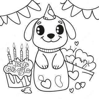 Pagina Para Colorir Da Festa De Aniversario Do Cachorro 125461-59404