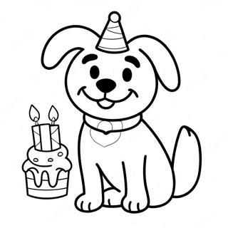 Pagina Para Colorir Do Aniversario Do Cachorro Feliz 125462-59406