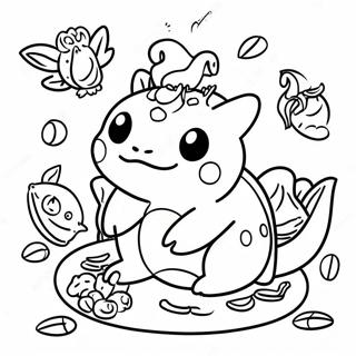 Pagina Para Colorir Do Bulbasaur Em Um Banquete De Acao De Gracas 125594-59519