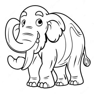 Pagina Para Colorir Do Mamute La Em Estilo De Desenho Animado Páginas Para Colorir