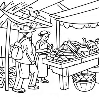 Cena Colorida Do Mercado Guatemalteco Para Colorir 126289-60048