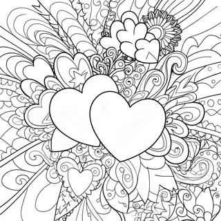 Coracoes Coloridos De Amor Pagina Para Colorir Páginas Para Colorir
