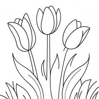 Pagina Para Colorir Das Tulipas Alegres Em Um Jardim 126550-60260