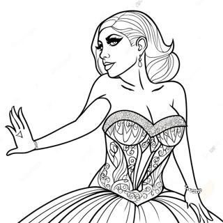 Lady Gaga Em Vestido Brilhante Pagina Para Colorir 126598-60286