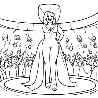 Lady Gaga Se Apresentando No Palco Pagina Para Colorir 126599-60291