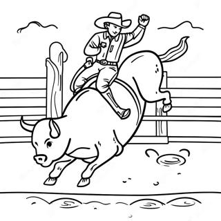 Pagina Para Colorir Da Empolgante Competicao De Montaria Em Touro 126885 60512