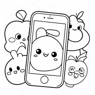 Pagina Para Colorir De Iphone Fofo Com Personagens De Desenho Animado 127423-60925