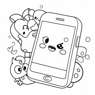 Pagina Para Colorir De Iphone Fofo Com Personagens De Desenho Animado 127423-60926