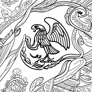 Desenho Para Colorir Da Bandeira Mexicana Vibrante 127579-61045