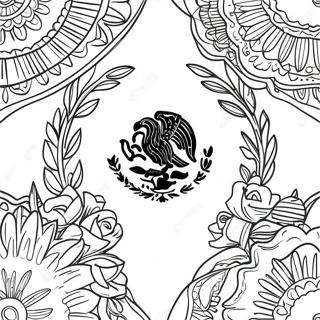 Desenho Para Colorir Da Bandeira Mexicana Vibrante 127579-61048