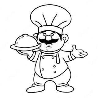 Pagina Para Colorir Do Chef Engracado Com Um Grande Chapeu 127682 61259