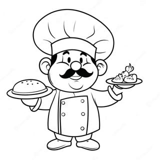 Pagina Para Colorir Do Chef Engracado Com Um Grande Chapeu 127682 61260