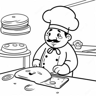 Pagina Para Colorir Do Chef Assando Um Bolo 127684 61267