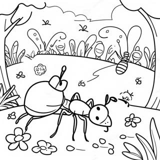 Pagina Para Colorir De Formigas Coloridas Em Um Jardim 127758-61316