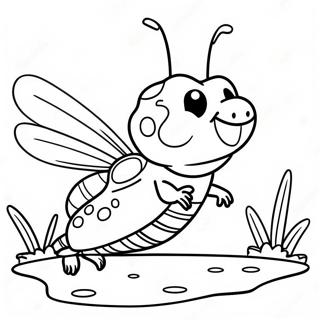 Pagina Para Colorir Do Grilo Fofo Pulando 127761-61326