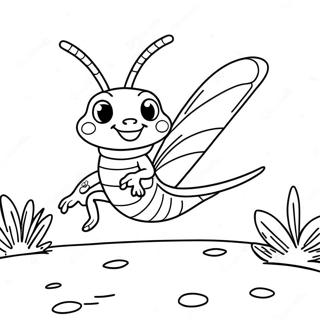 Pagina Para Colorir Do Grilo Fofo Pulando 127761-61327