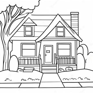 Casa Aconchegante Do Bairro Para Colorir 127863-61398