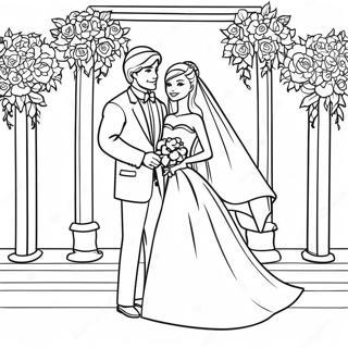 Pagina Para Colorir Da Cena De Casamento Da Barbie E Ken 128404-61827